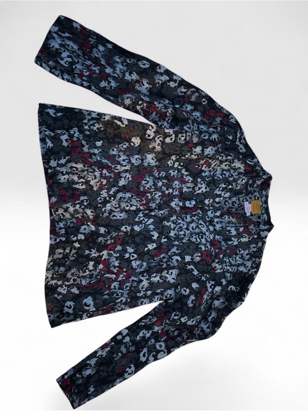 Ruby Rd. Black Multi Floral Print Long Sleeve Top